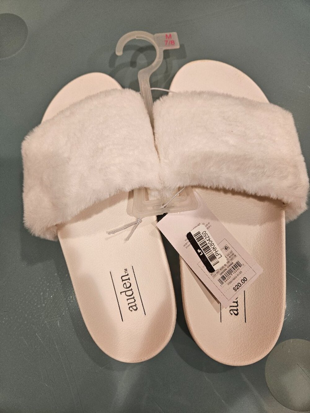 Auden Womens Faux Fur Slippers NWT Size M 7/8